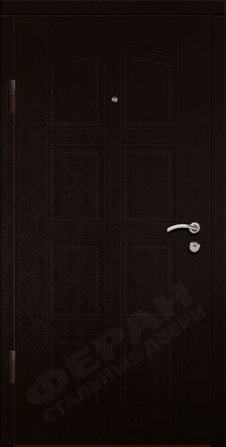 Входная дверь Стандарт 90 960x2050 Правая, Снаружи: Обычный рисунок Н118 Венге тёмный, Внутри: Обычный рисунок Н118 Венге тёмный