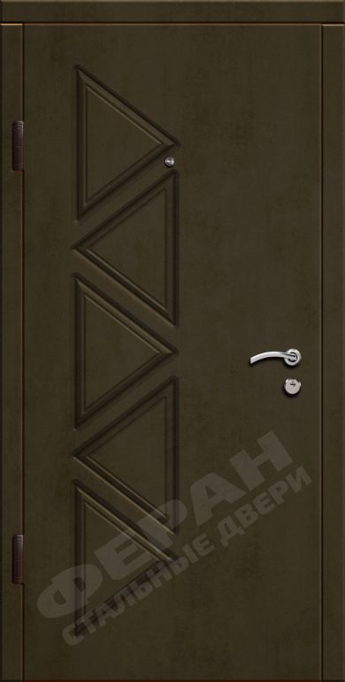 Входная дверь Эконом 70 960x2050 Правая, Снаружи: Обычный рисунок Бодрум Бетон темный, Внутри: Обычный рисунок Бодрум Бетон темный